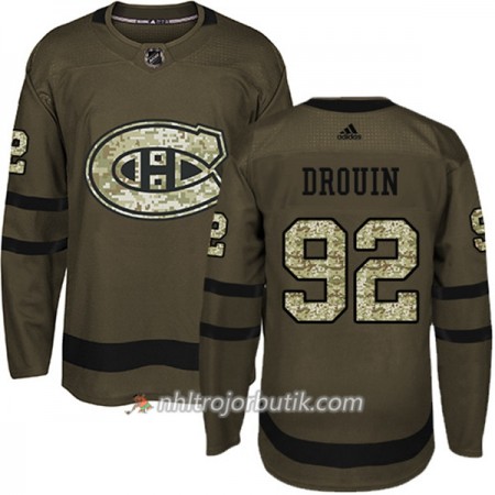Män Ishockey Montreal Canadiens Tröja Jonathan Drouin 92 Adidas 2017-2018 Camo Grön Authentic